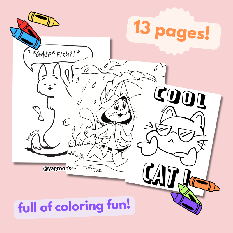 Digital Coloring Book of CATS!