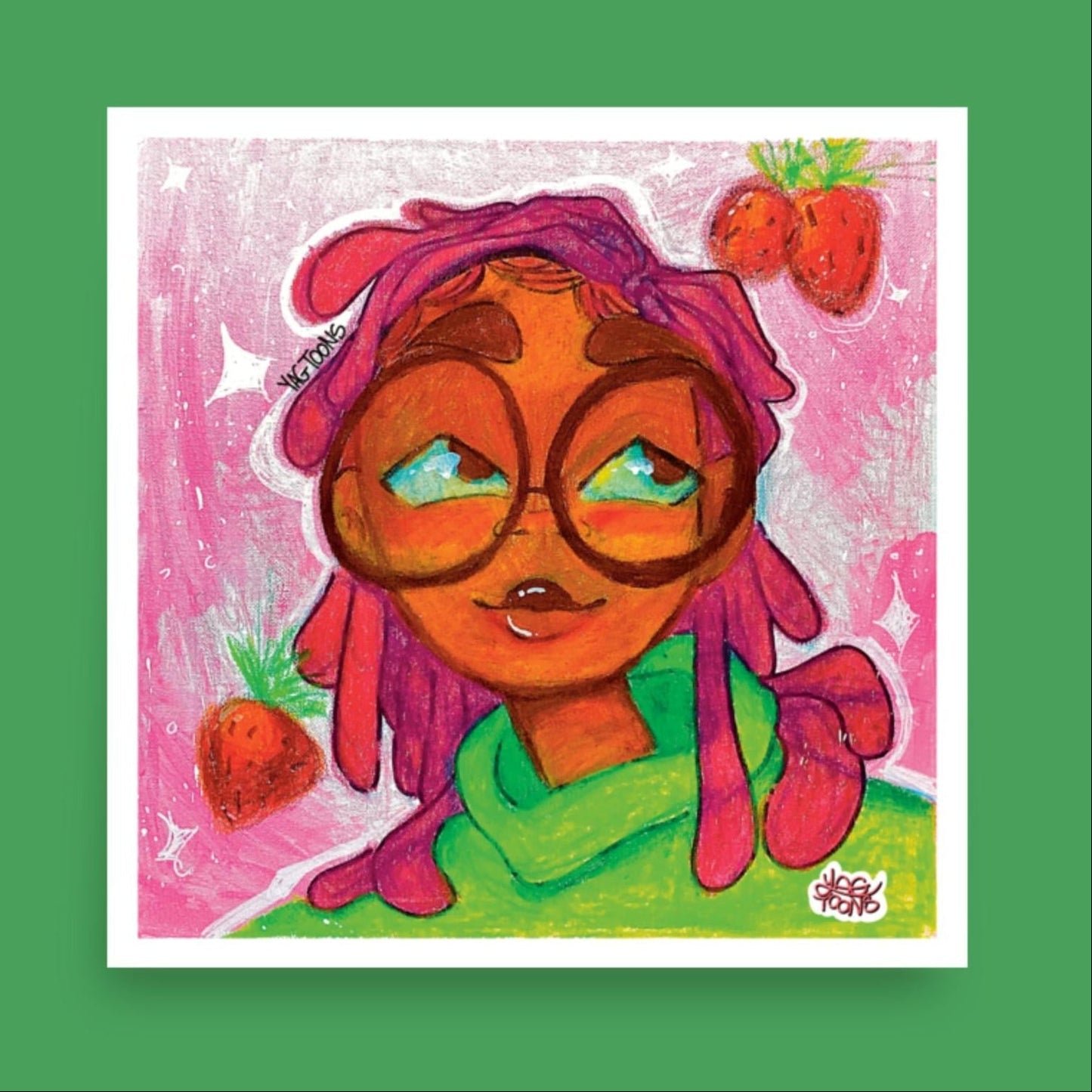 "Strawberries & Locs" Art Print