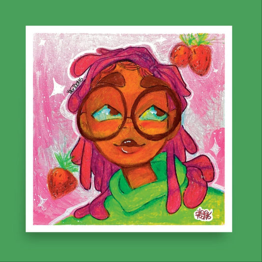 "Strawberries & Locs" Art Print